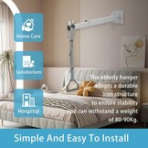 Trapeziumbed voor senioren, trapeziumbar voor bed, hulp mobiliteit, nachtkastje, pull-up bar, bed, steunstang, plafondmontage met verstelbare riem, opstahulp