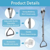 Trapeziumbed voor senioren, trapeziumbar voor bed, hulp mobiliteit, nachtkastje, pull-up bar, bed, steunstang, plafondmontage met verstelbare riem, opstahulp