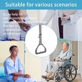 Trapeziumbed voor senioren, trapeziumbar voor bed, hulp mobiliteit, nachtkastje, pull-up bar, bed, steunstang, plafondmontage met verstelbare riem, opstahulp