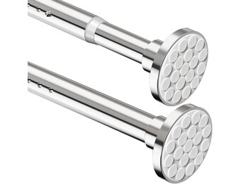 Telescopische gordijnroede, extra lang, 4 meter, geen boren nodig, kledingstang, voor badkamer, douchegordijn, slaapkamer, zilver, 350-405 cm, doorsnede 32 mm