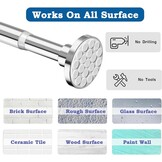 Telescopische gordijnroede, extra lang, 4 meter, geen boren nodig, kledingstang, voor badkamer, douchegordijn, slaapkamer, zilver, 350-405 cm, doorsnede 32 mm