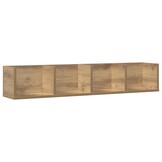 vidaXL CD-wandschap 100x18x18 cm bewerkt hout artisanaal eikenkleurig