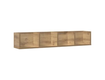 vidaXL CD-wandschap 100x18x18 cm bewerkt hout artisanaal eikenkleurig