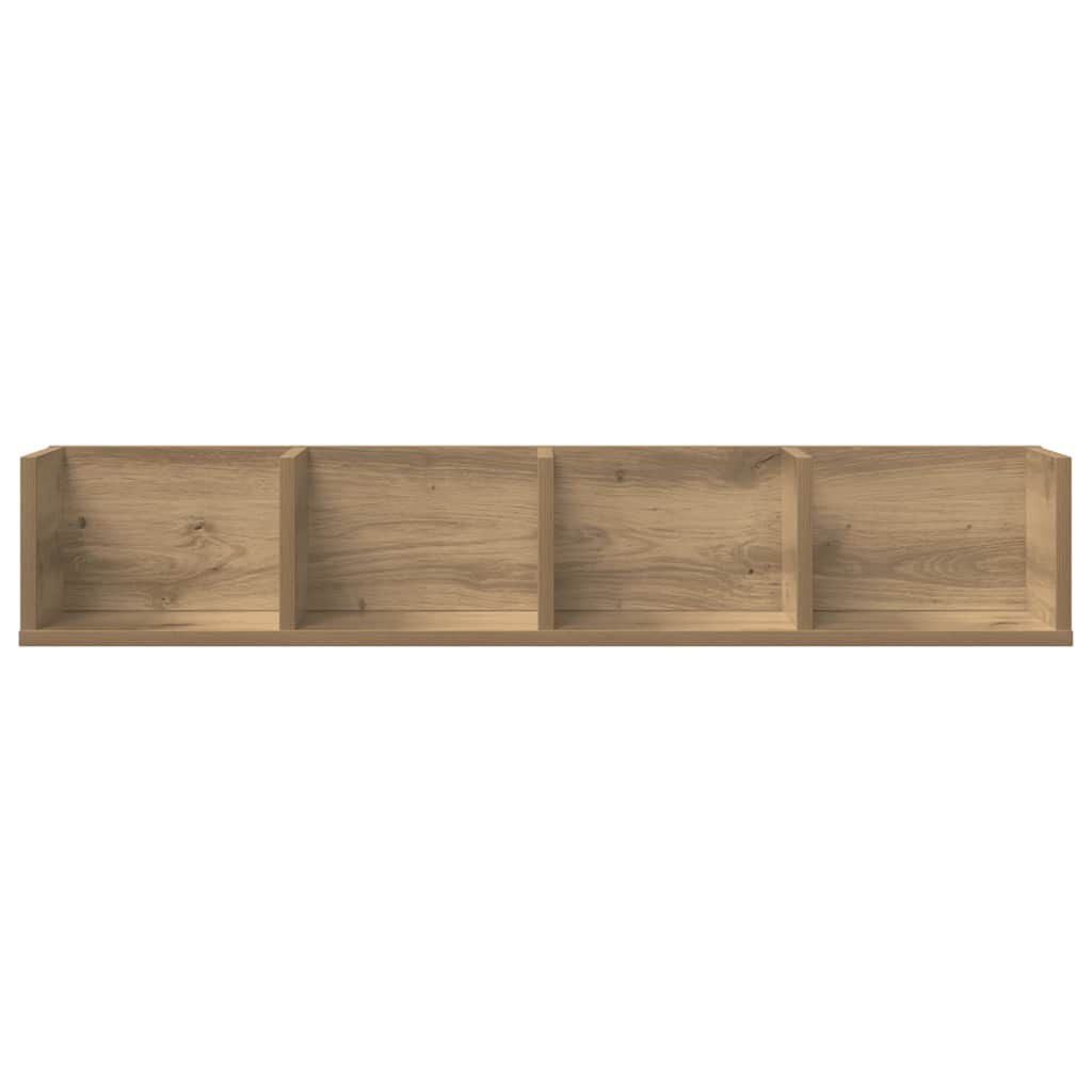 vidaXL CD-wandschap 100x18x18 cm bewerkt hout artisanaal eikenkleurig