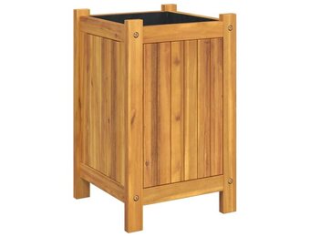 vidaXL Plantenbak met voering 31x31x50 cm massief acaciahout