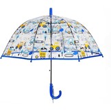 Children's Umbrella with Dome Roof, Lightweight, Cute Funny Design, Wind and Umbrella, Stick Umbrella in Bell Shape, Transparent, Gifts for Children