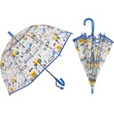 Children's Umbrella with Dome Roof, Lightweight, Cute Funny Design, Wind and Umbrella, Stick Umbrella in Bell Shape, Transparent, Gifts for Children
