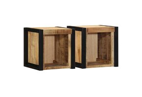 vidaXL Nachtkastjes (2 stuks) 40x35x40 cm Massief Mango Hout - 55% Korting!