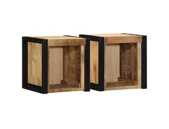 vidaXL Nachtkastjes 2 st 40x35x40 cm massief ruw hout mango
