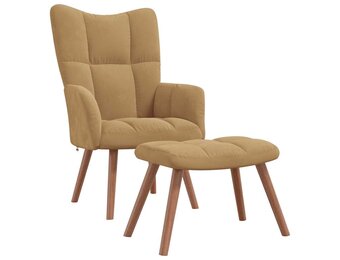 vidaXL Relaxstoel met Voetenbank Fluweel Bruin - 57% Korting!