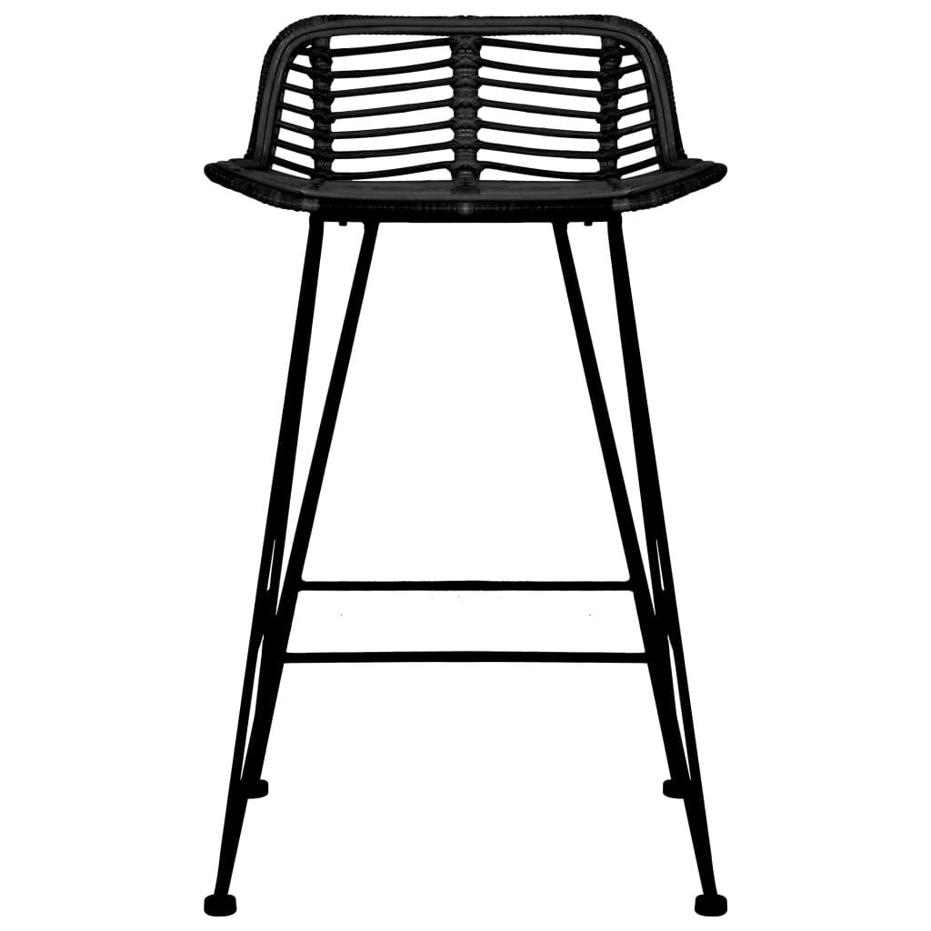 vidaXL Barstoelen Rattan Zwart - 2 stuks - Nu 62% Korting!