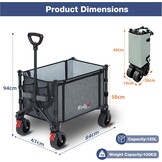 Opvouwbare Bolderkar met All-Terrain Wielen & Remmen - 30% Korting!