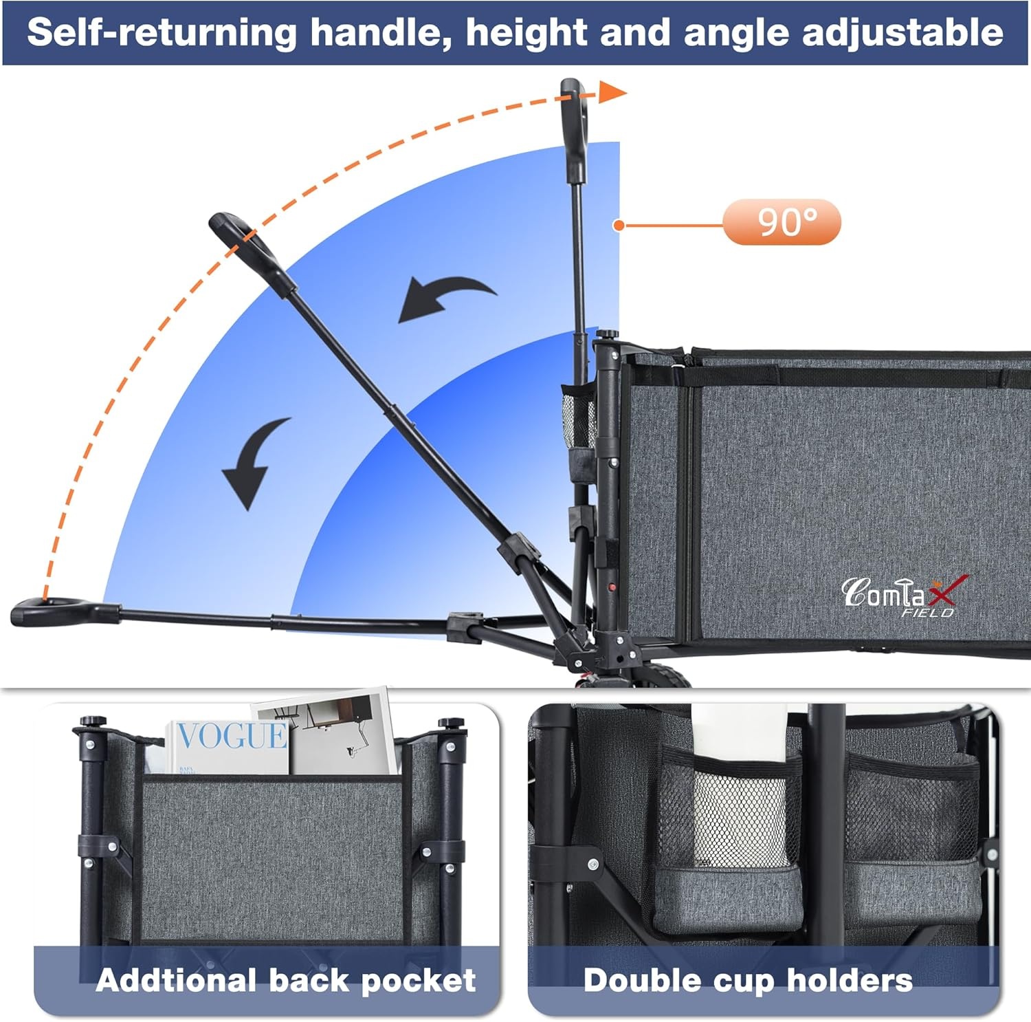 Opvouwbare Bolderkar met All-Terrain Wielen & Remmen - 30% Korting!