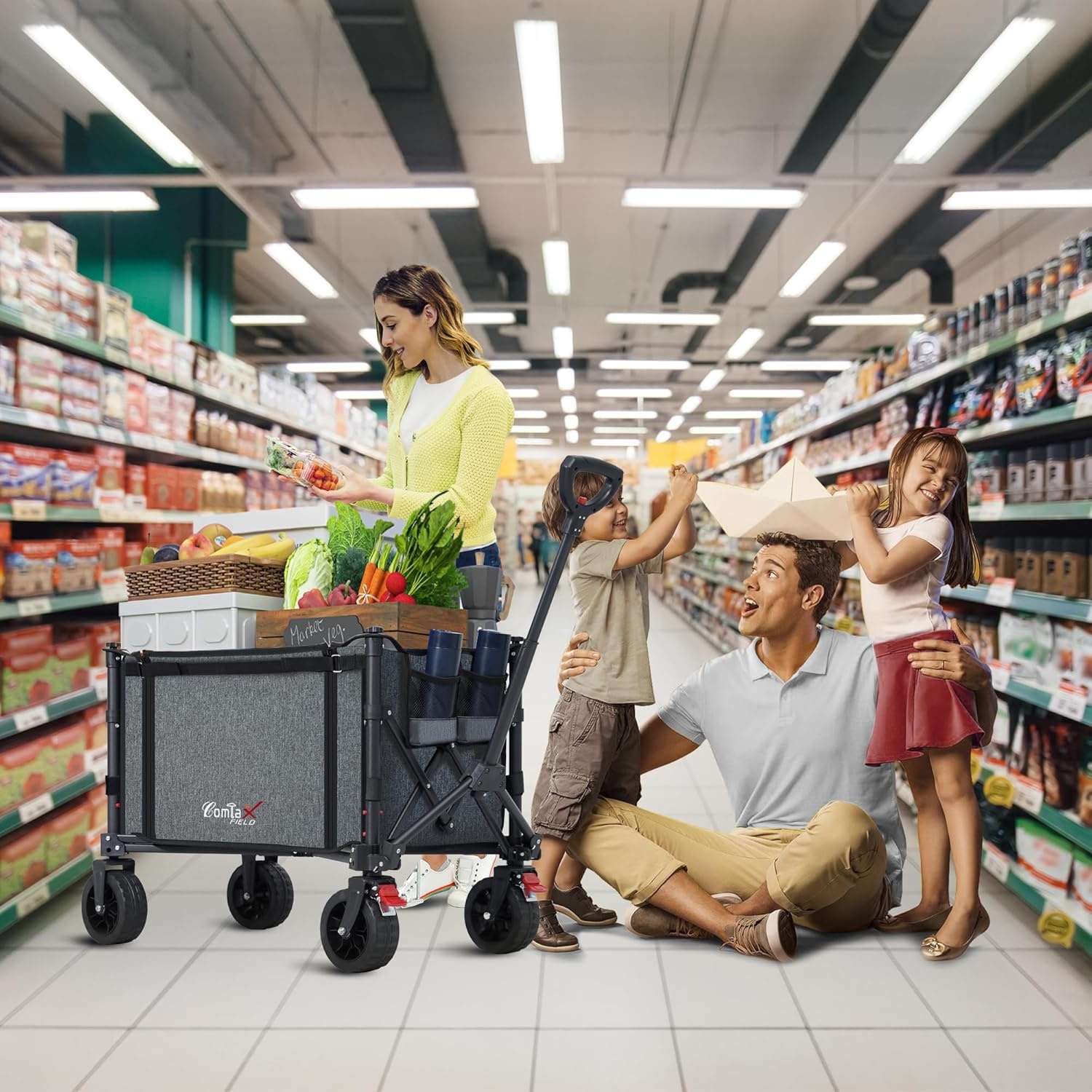 Opvouwbare Bolderkar met All-Terrain Wielen & Remmen - 30% Korting!