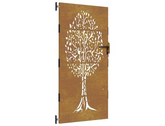 vidaXL Poort 85x200 cm Boomontwerp Cortenstaal - 60% Korting!