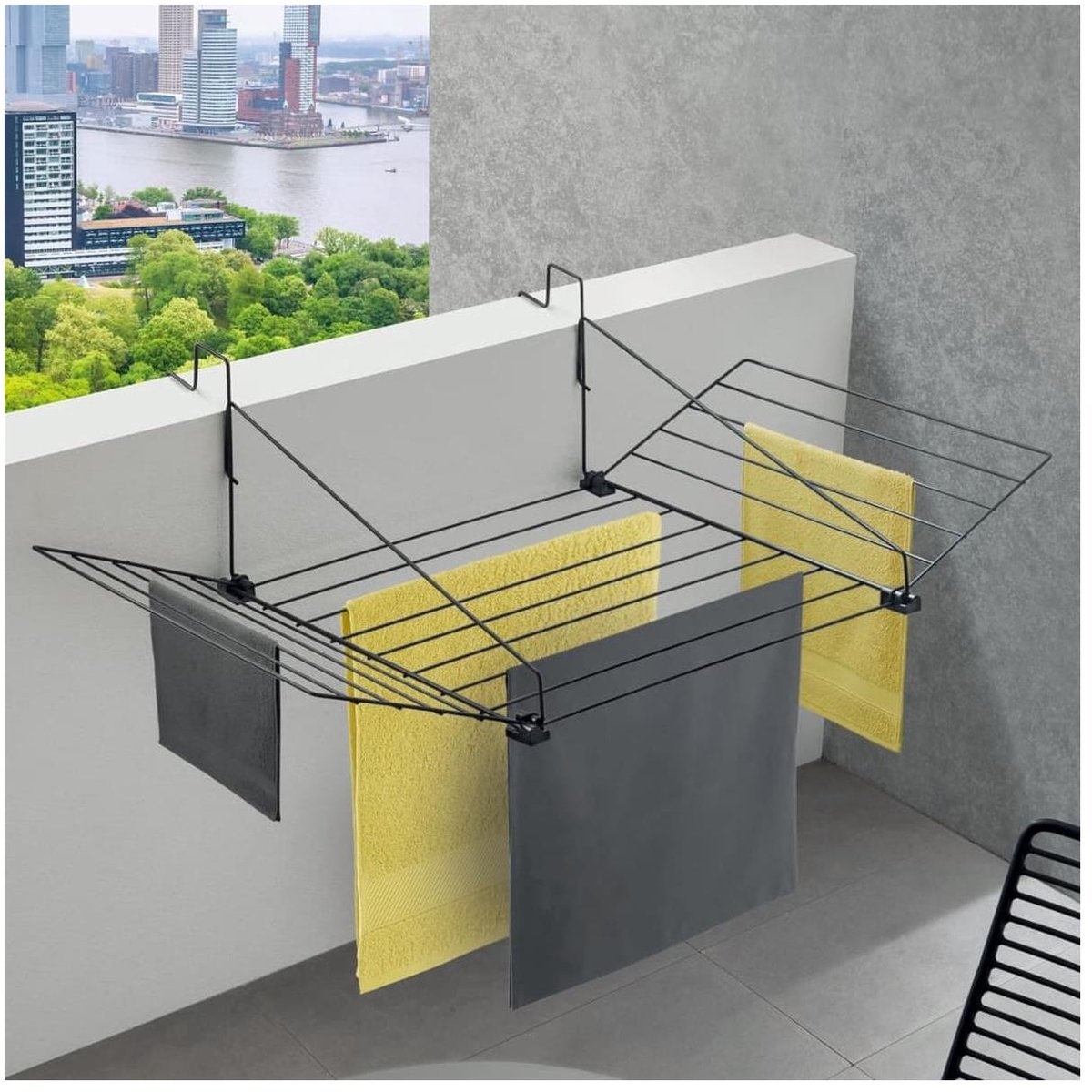 Tomado Droogrek Tilburg Zwart - 12m drooglengte - 44% korting
