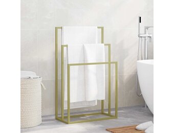 vidaXL Handdoekenrek vrijstaand 48x24x79 cm ijzer goudkleurig