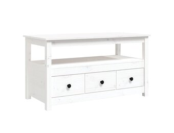 vidaXL Salontafel 102x49x55 cm massief grenenhout wit