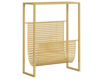 vidaXL Tijdschriftenrek 35x15x45 cm staal goudkleurig