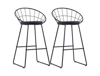 vidaXL Barstoelen 2 st kunstleer zwart