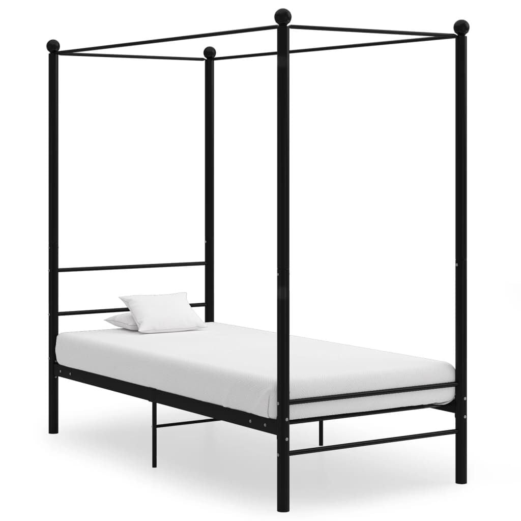 vidaXL Hemelbedframe metaal zwart 90x200 cm