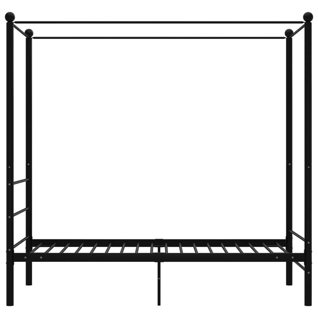 vidaXL Hemelbedframe metaal zwart 90x200 cm