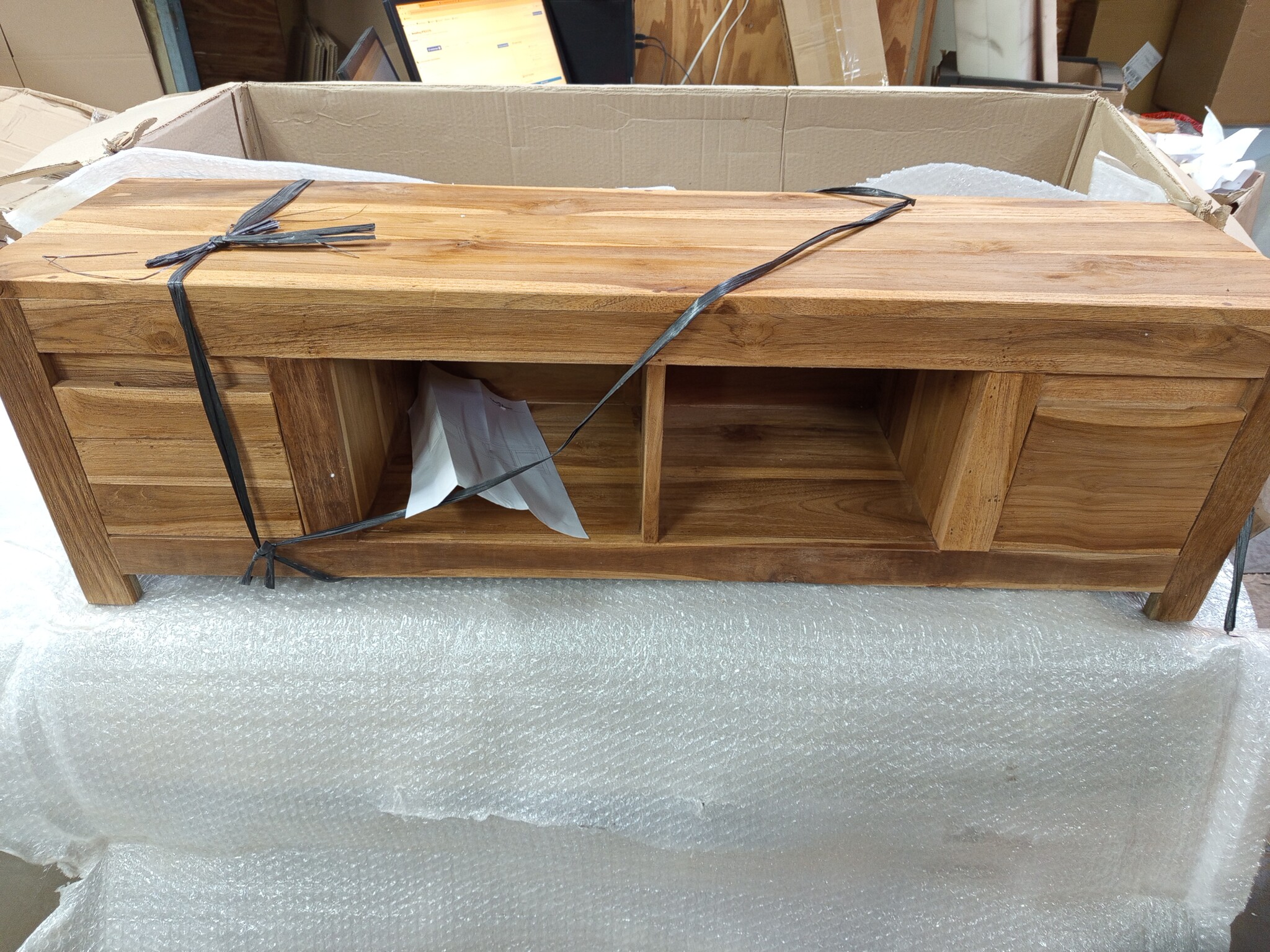 vidaXL Teakhouten TV-meubel 115x30x35cm - 60% Korting!