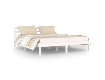 VidaXL Bedframe Grenenhout Wit 160x200 cm - Nu met 35% Korting!