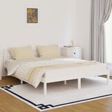 VidaXL Bedframe Grenenhout Wit 160x200 cm - Nu met 35% Korting!
