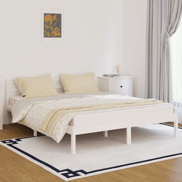 VidaXL Bedframe Grenenhout Wit 160x200 cm - Nu met 35% Korting!