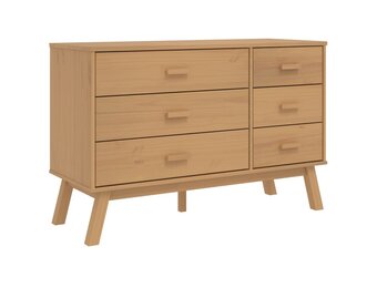 vidaXL Ladekastje OLDEN massief grenenhout bruin