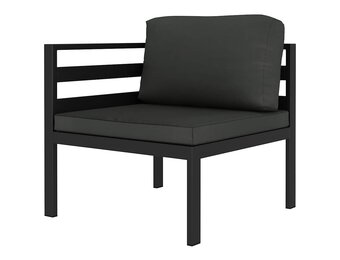 vidaXL Hoekbank sectioneel 1 st met kussens aluminium antracietkleurig