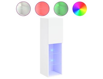 vidaXL Tv-meubel met LED-verlichting 30,5x30x102 cm wit