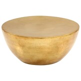 vidaXL Salontafel 70x30 cm gehamerd aluminium messingkleurig