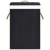 vidaXL Wasmand met 1 vak bamboe zwart