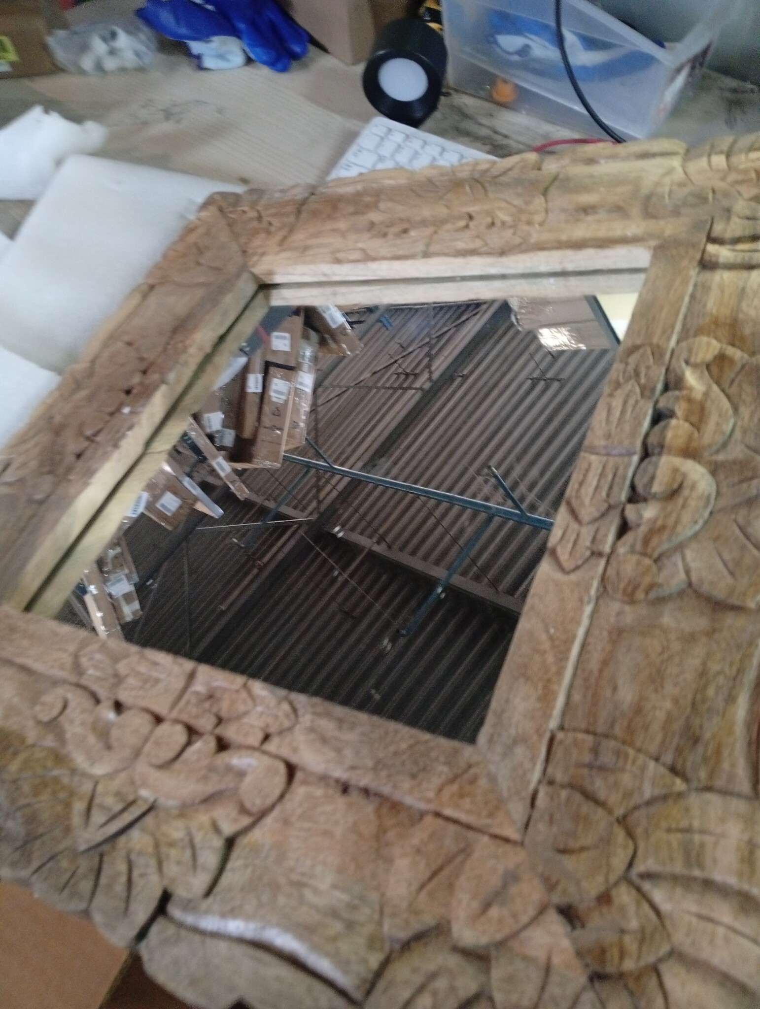 vidaXL Spiegel 50x50 cm massief mangohout