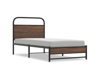 vidaXL Bedframe zonder matras bewerkt hout bruin eikenkleur 90x200 cm