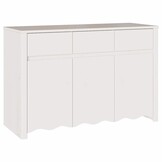 vidaXL Dressoir Wit 114 x 43 x 75.5 cm Massief grenenhout