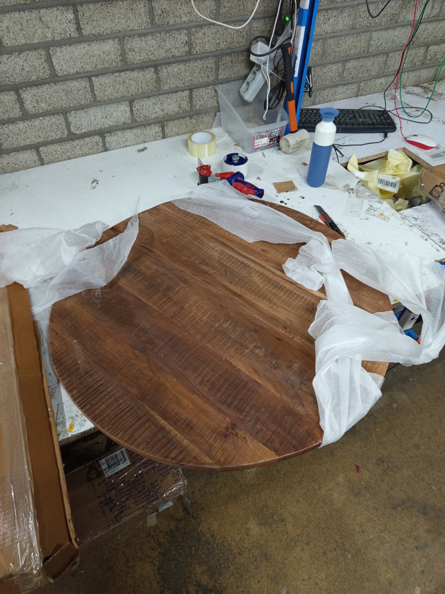 vidaXL Tafelblad rond Ø 80x2,5 cm massief gerecycled hout