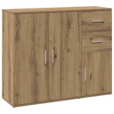 vidaXL Dressoir 91x29,5x75 cm bewerkt hout artisanaal eikenkleurig