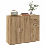 vidaXL Dressoir 91x29,5x75 cm bewerkt hout artisanaal eikenkleurig