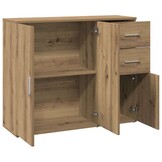 vidaXL Dressoir 91x29,5x75 cm bewerkt hout artisanaal eikenkleurig