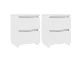 vidaXL Nachtkastjes 2 st 30x30x40 cm bewerkt hout wit