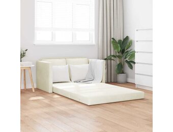 vidaXL Vloerslaapbank met kussen Crème 122 x 70 x 60 cm Fluweel