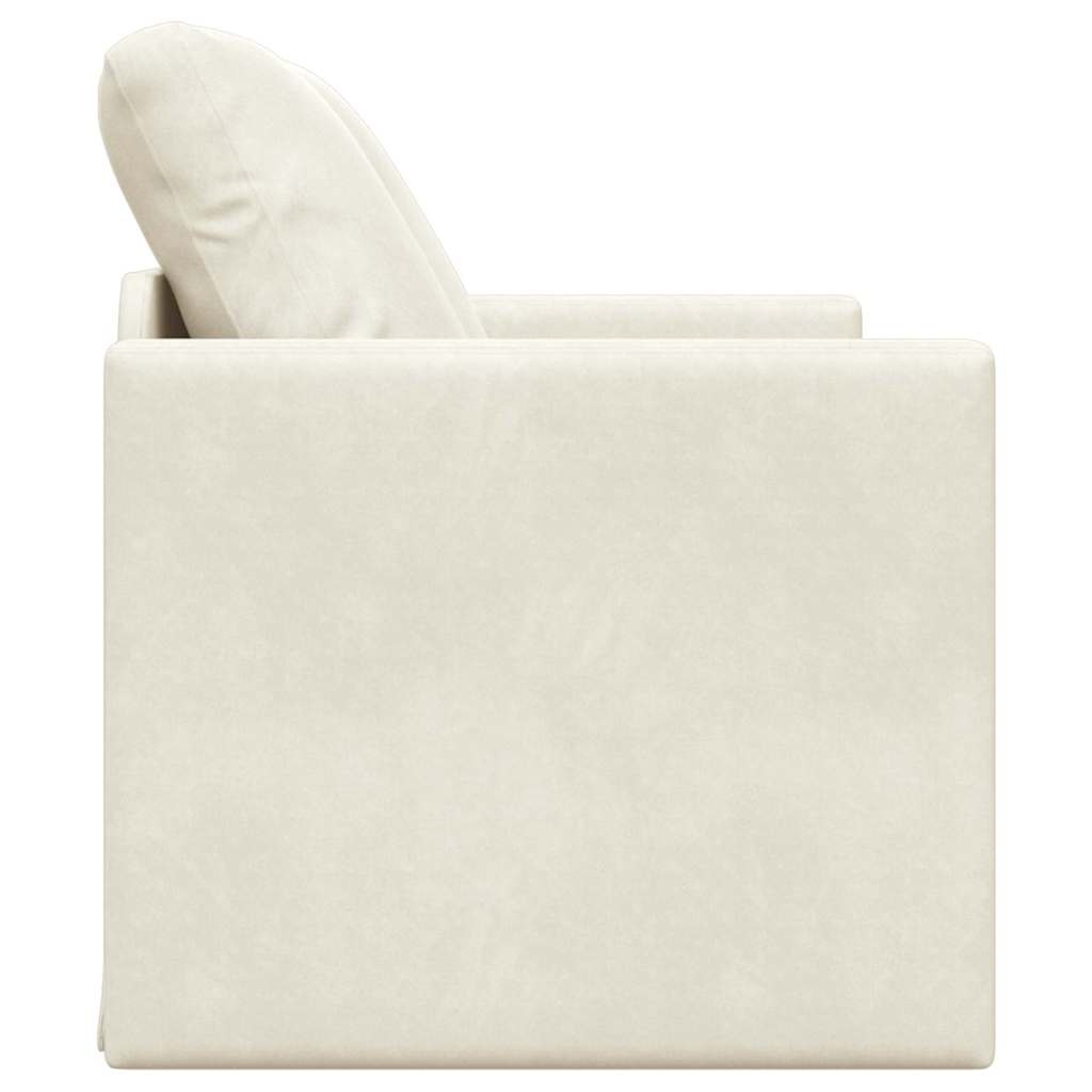 vidaXL Vloerslaapbank met kussen Crème 122 x 70 x 60 cm Fluweel