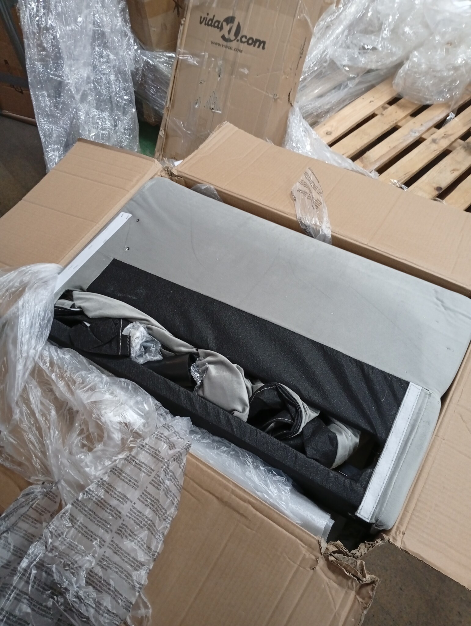 vidaXL Driezitsbank 180 cm fluweel lichtgrijs