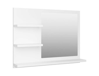 vidaXL Badkamerspiegel 60x10,5x45 cm bewerkt hout wit