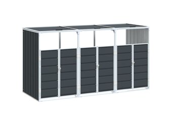 vidaXL Containerberging voor 3 containers 216x81x115cm staal antraciet