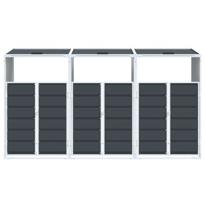 vidaXL Containerberging voor 3 containers 216x81x115cm staal antraciet