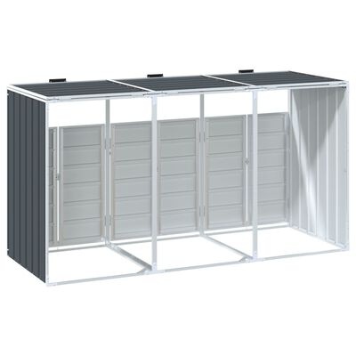 vidaXL Containerberging voor 3 containers 216x81x115cm staal antraciet